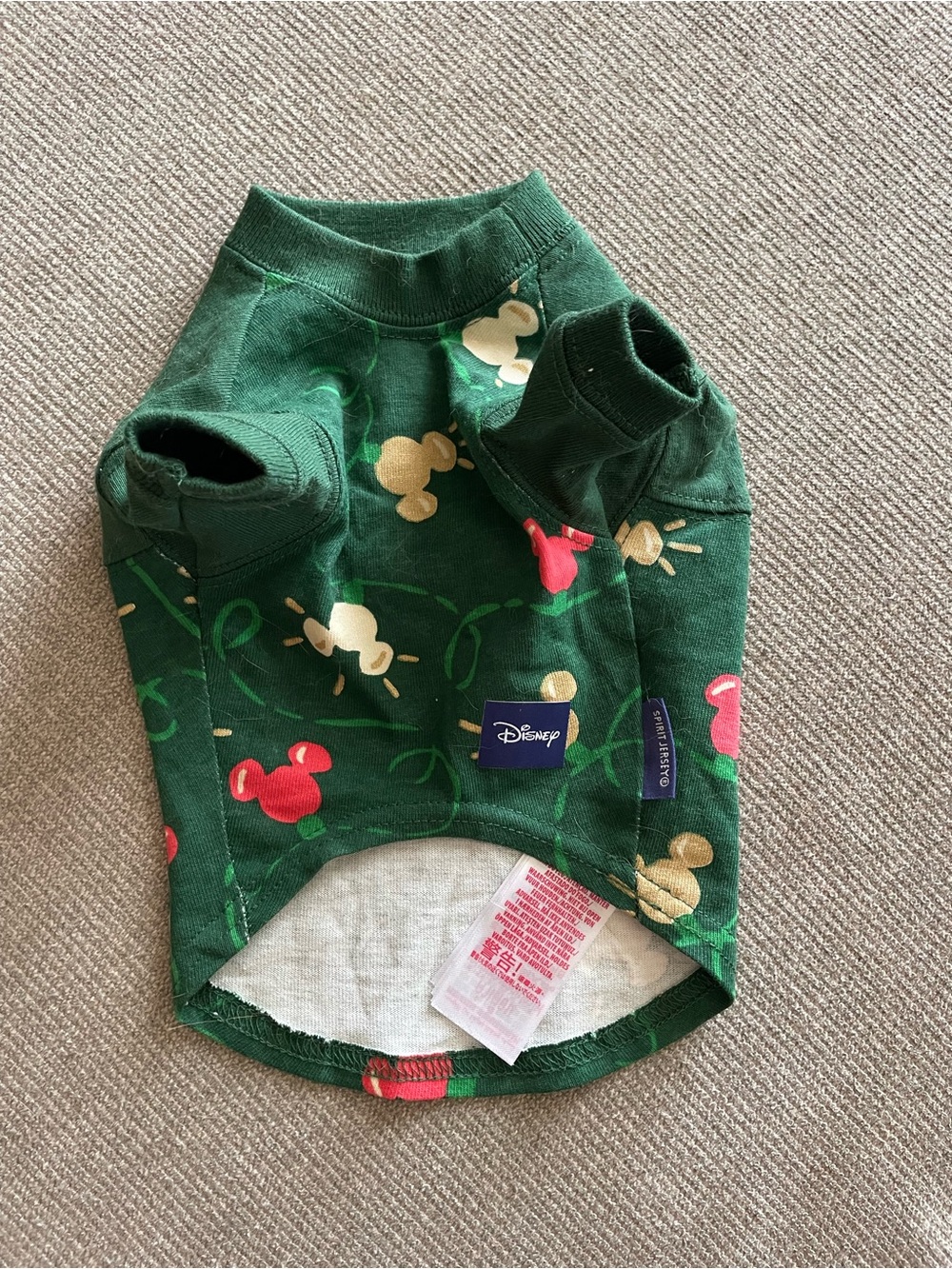 Disney Parks "Merry Christmas" Mickey Mouse Holiday Lights Dog Spirit Jersey XS - Picture 2 of 3